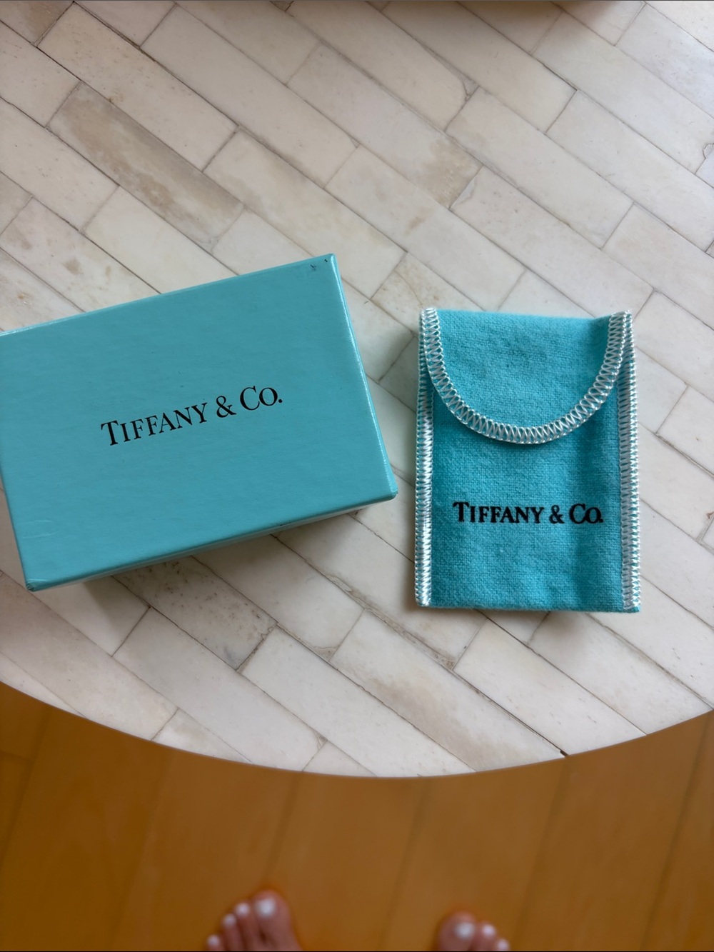Tiffany & Co. Robin's Egg Blue Jewelry Pouch with Box